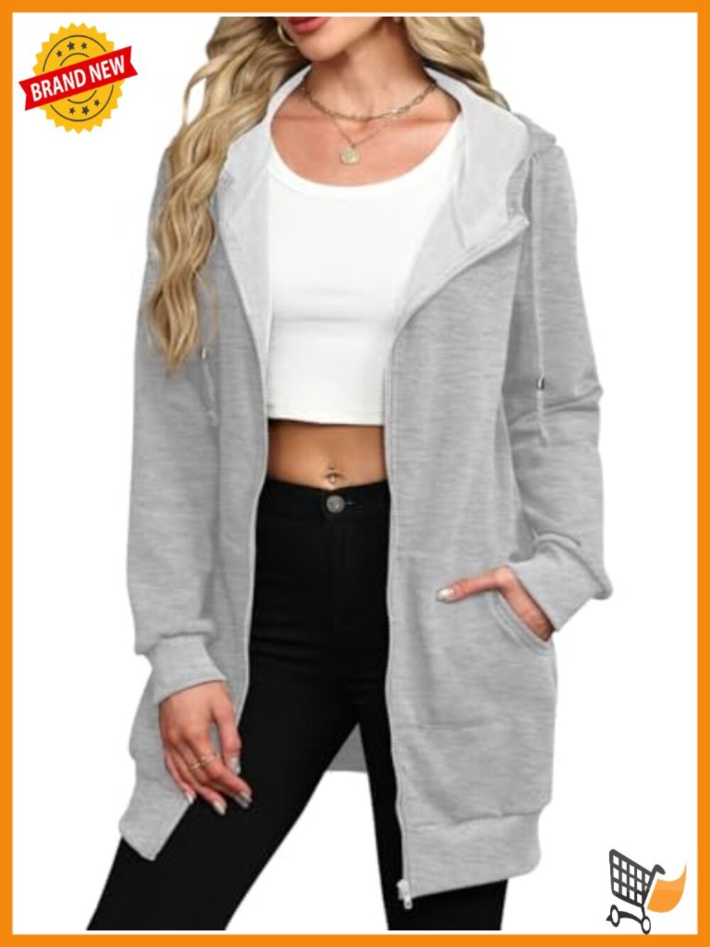 Zip Up Hoodies Long Tunic Sweatshirt Oversized Fleece Hoodie Fall Jacket with